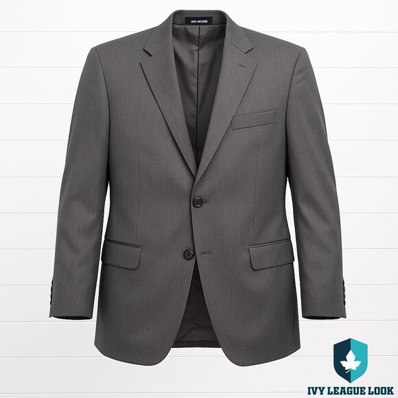 Stafford Gray Wool Blend Blazer 42L Classic Fit Travel Suit Jacket Timeless - Picture 1 of 12